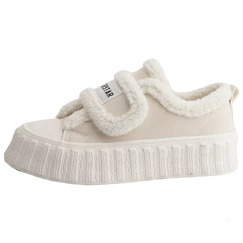 2024 Winter Womens Breathable Warm Sports Shoes White Black Wool Shoes Sports Shoes Casual Running Platform Y2K Lolita Shell Shoes 241024