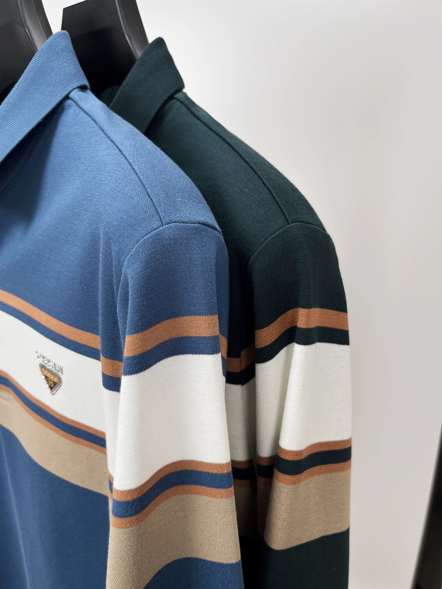 High end long sleeved mens polo shirt autumn fashion custom badge comfortable cotton golf top casual business Tshirt 241025