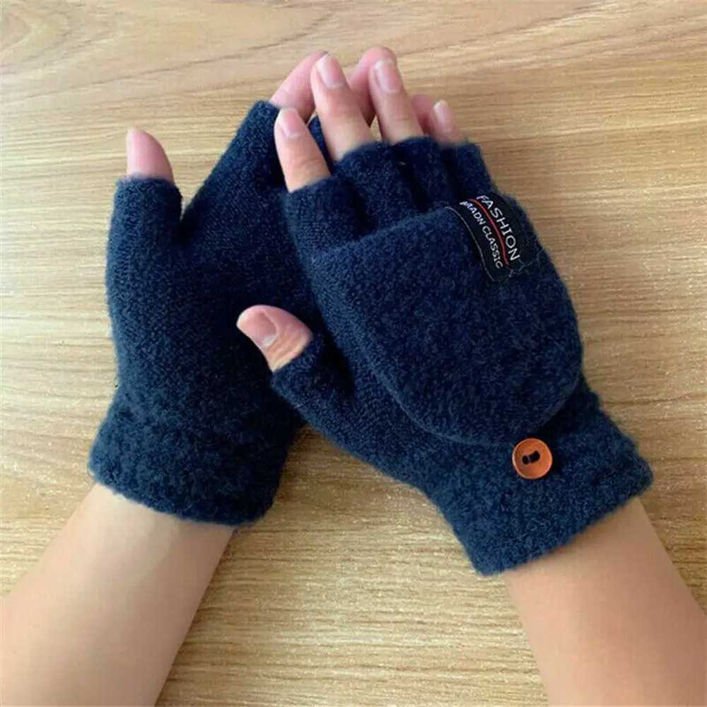 1 pair of neutral USB electric heaters winter outdoor heater Gs solid color half finger warm gloves W241026