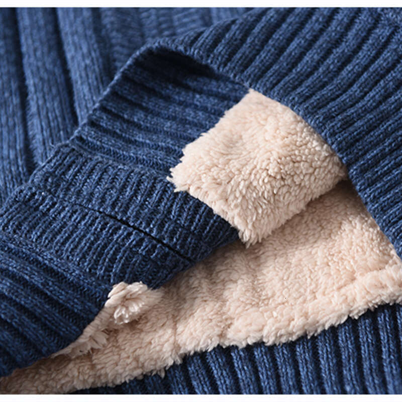 Winter Sweater Coat Male Lamb Cashmere Knitted Cotton Polyester Thicken Warm Cardigan Men 2024 Clothing Plus Size M-6Xl 7Xl