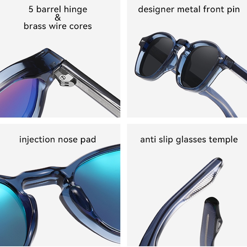 Round Polarized Sunglasses Men Luxury Brand Designer Style Sun Glasses Women For Male Female Retro Punk Eyewear TR90 gift Vintage Driving Fishing S171