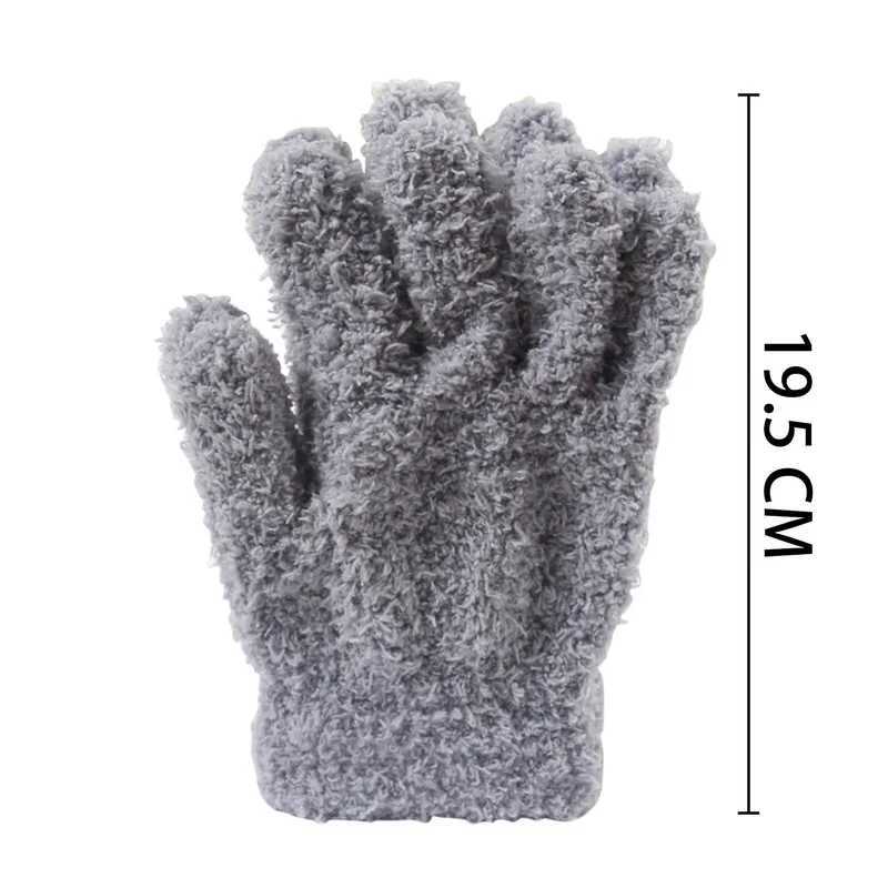 Womens wool thick work Gs winter warm plush fur full finger gloves soft elastic casual solid bicycle Gs W241026