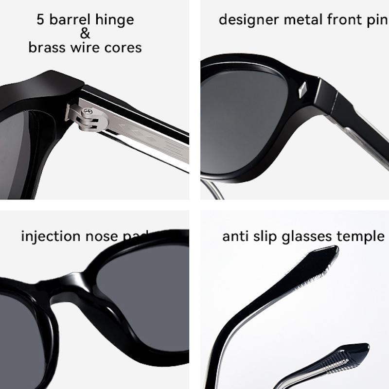 Retro Sunglasses Men Round Women Cool Steampunk Thick Sun Glasses Vintage Fashion for Men y2k Cyberpunk Futuristic Personalized Shades UV400 Rivets S1