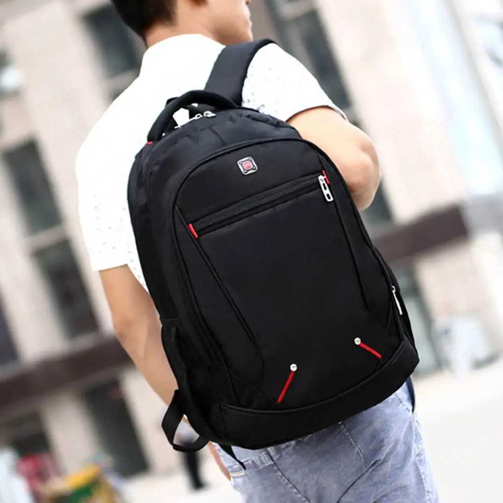 Large-capacity Student Schoolbag Casual Solid Color Material Oxford Mans Backpack Multi-functional Travel Laptop BackpackXJ241026