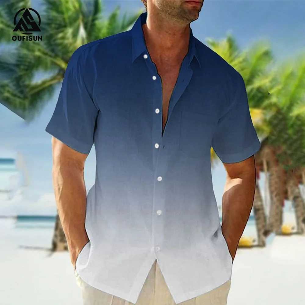 2024 casual mens summer clothing gradient graphic clothing vacation seaside oversized short slip top W241026