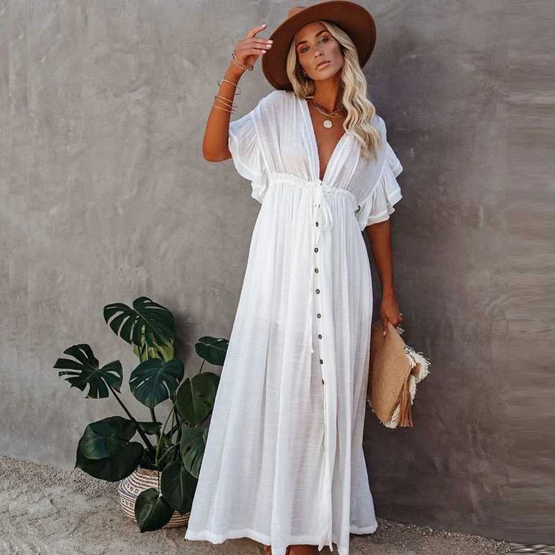 Pregnant womens dresses summer beach dresses pregnant womens V-neck solid pleated sexy dresses photo props Breastfeeding Vestitos W241026