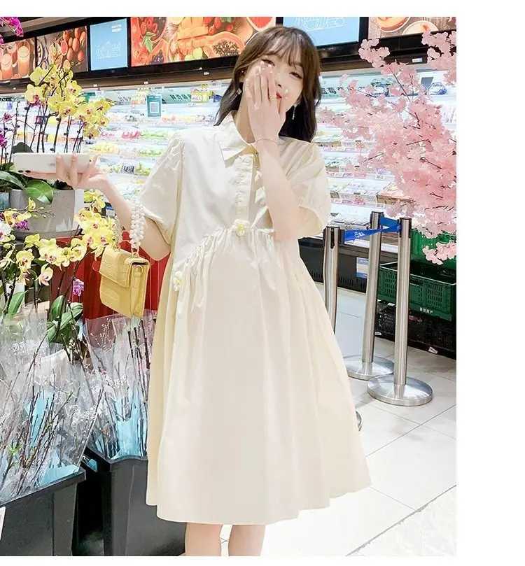 Home>Products>Summer Dress Set for Pregnant Women>Chao Mom Maternity Set>Petite plus size loose summer nurse tight fitting maternity dress