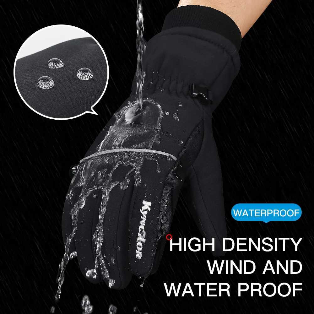 Winter Warm Mountain Skiing Board Gs Mens Cold Snow Skiing Gloves Waterproof Skiing Mobile Phone Hand School Black M L XL W241026