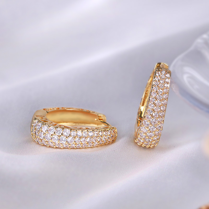925 sterling silver colored zircon earrings women hip hop street diamond crystal earrings hollow design 18K diamond Stud earrings luxury jewelry