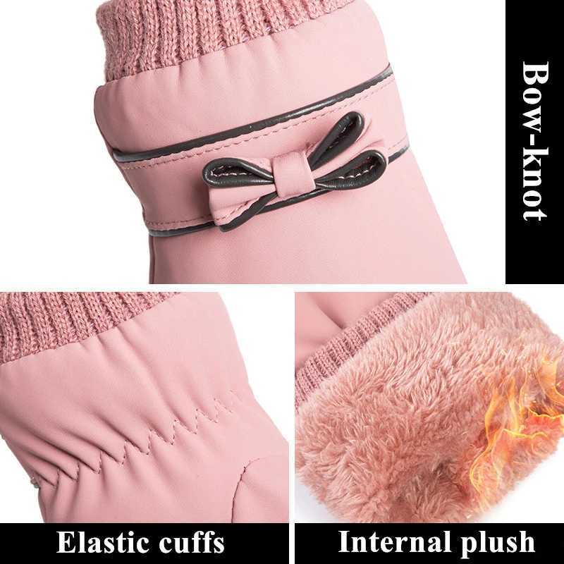 Hot Winter Womens Gs Mens Bicycle Gs Hand Warmer Wool Lining Tube Full Finger Gloves Touch Screen Waterproof W241026
