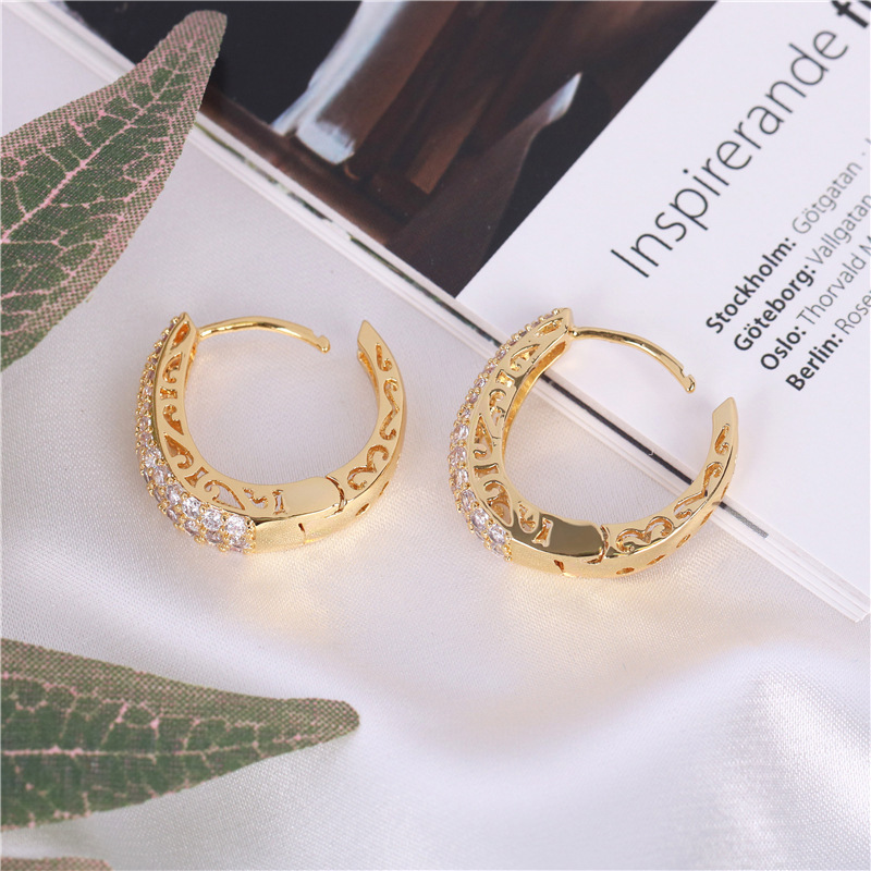 925 sterling silver colored zircon earrings women hip hop street diamond crystal earrings hollow design 18K diamond Stud earrings luxury jewelry