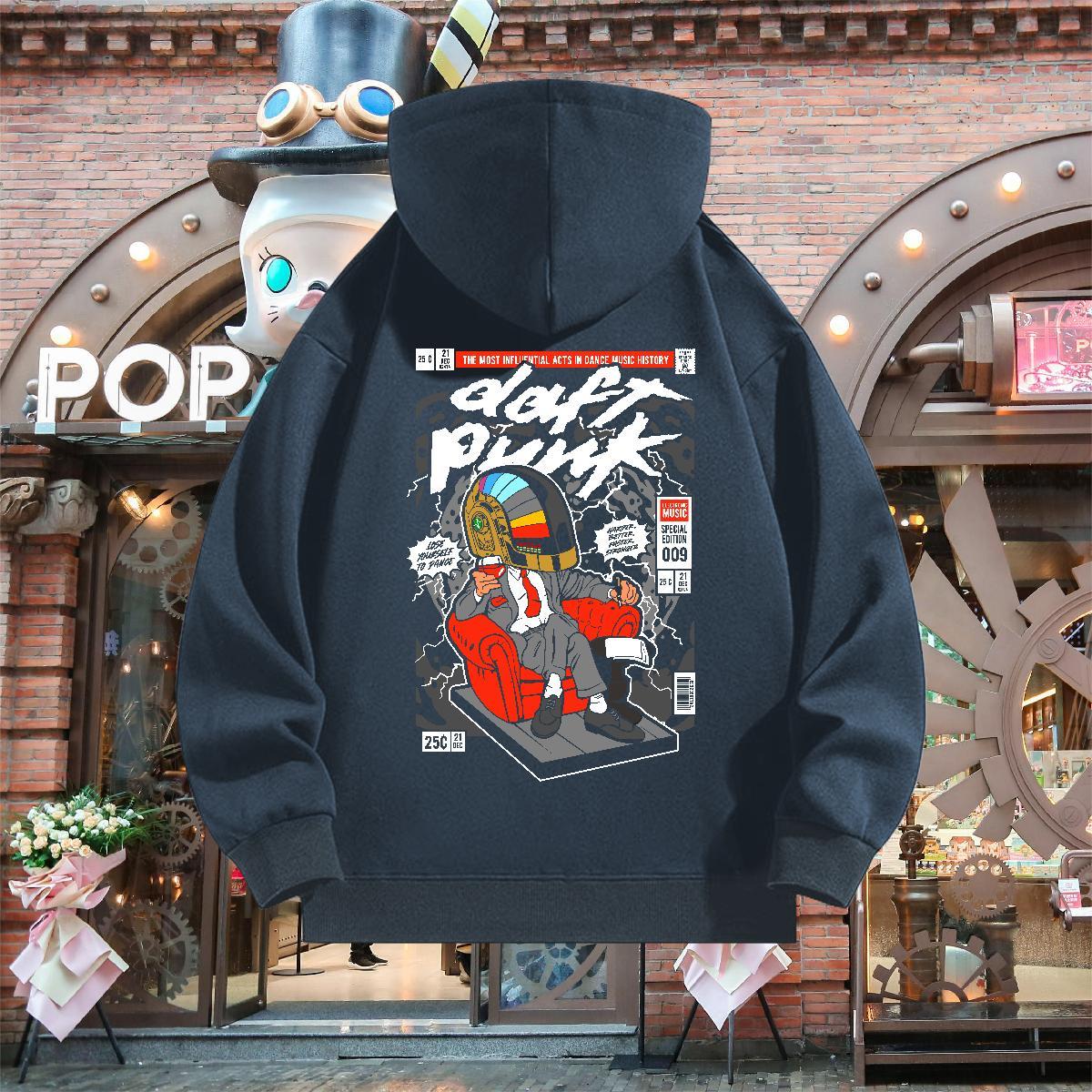 Stylist Men Sweatshirt hoodie Hooded Collar Breathable Soft Men Tops Hoodie Oversized Top Pullover Hoodie Autumn Winter Velvet Thick