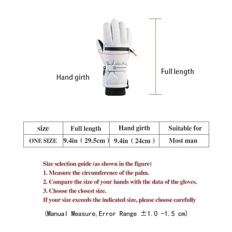 Mens and womens windproof and waterproof skiing Gs warm and thick Gs anti slip touch screen hiking winter Gs bicycles W241026