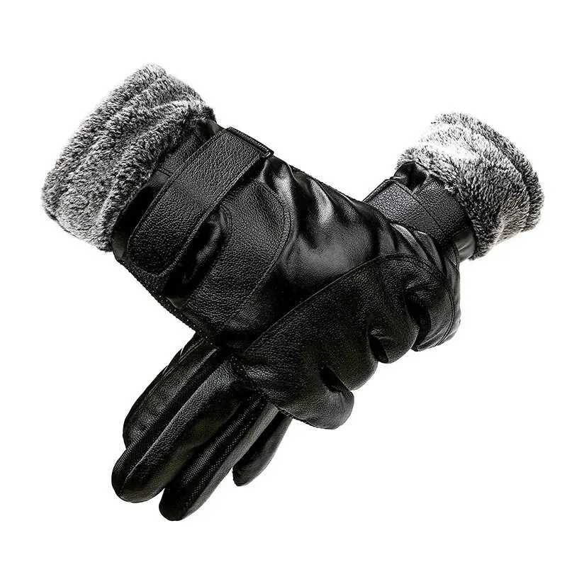 Leather Gs mens winter wool thick touch screen windproof and waterproof driving motorcycle Gs womens victory W241026