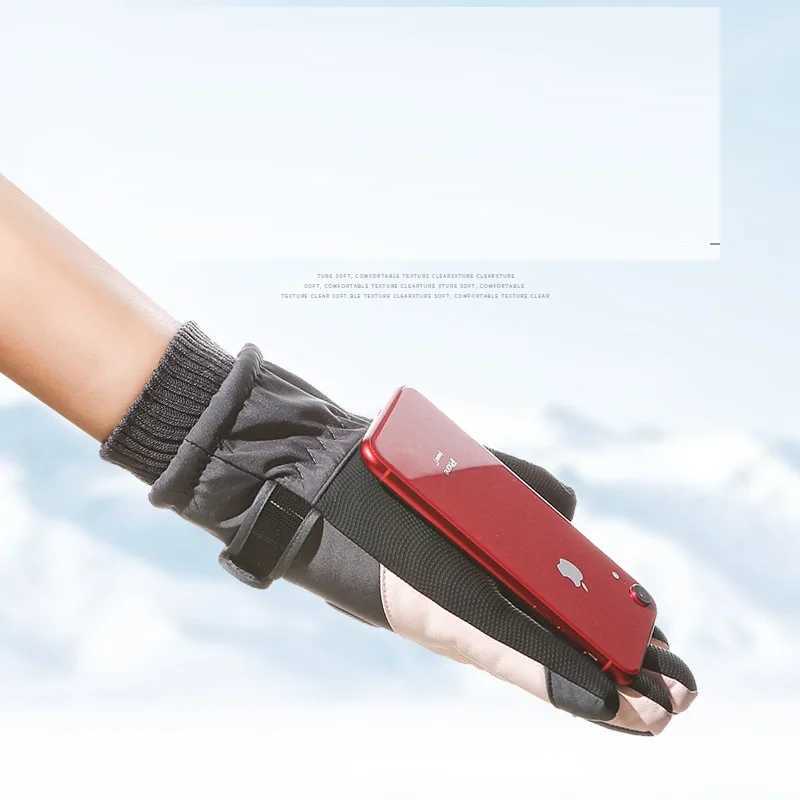 Winter unisex ski board Gs PU leather anti slip touch screen waterproof motorcycle bicycle wool warm snow Gs W241026