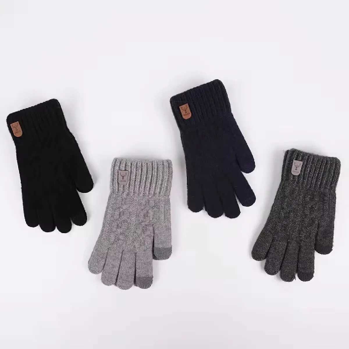 Mens Warmth Gs Winter Touch Screen Plus Wool Gs Cold and Warm Wool Knitted Gs W241026