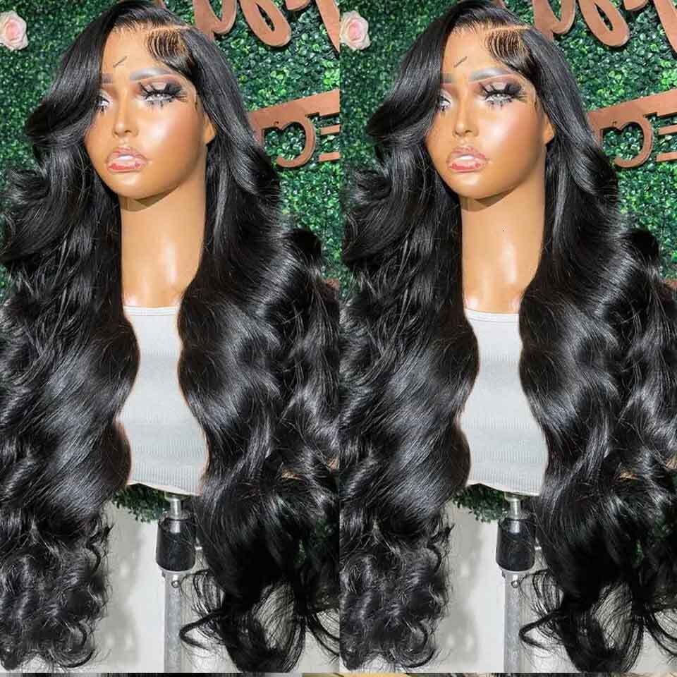 38 40Inch Body Wave Front for Women Human Hair 13x4 HD Transparent Lace Frontal Wigs PrePlucked Wet Wavy