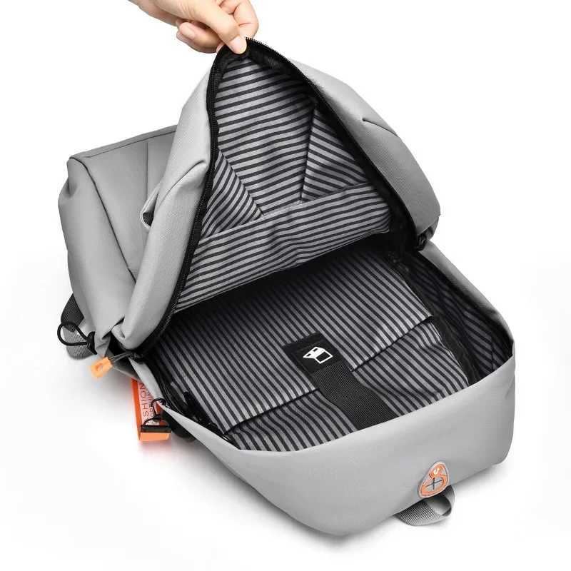 Mens and Womens Backpack New High Capacity Solid Color Business Travel Computer Backpack Student BackpackXJ241026