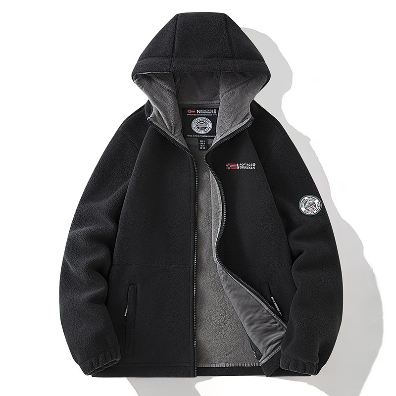 2024 new designer men's winter wool warm men's and women's hooded jacket Tiktok live network red embroidery 8918