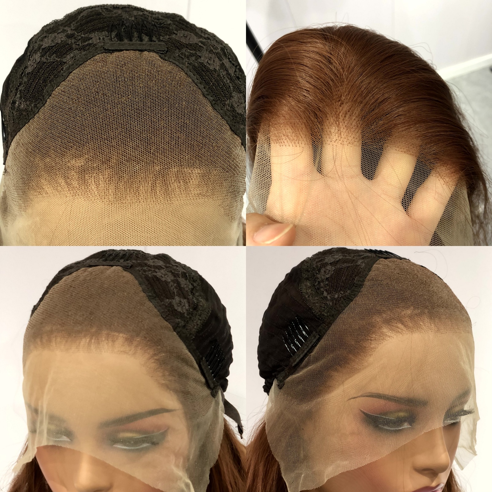 Ginger Brown Deep Wave Synthetic Lace Front Wig Natural Wavy Long Curly Auburn Colored Hair 13X4 Frontal Wigs for Women