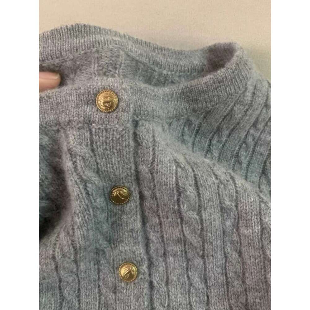 This Year's Popular Round Neck Twist 100 Pure Cashmere Cardigan Coat Female Autumn And Winter Loose Thick Sweater Knit Top