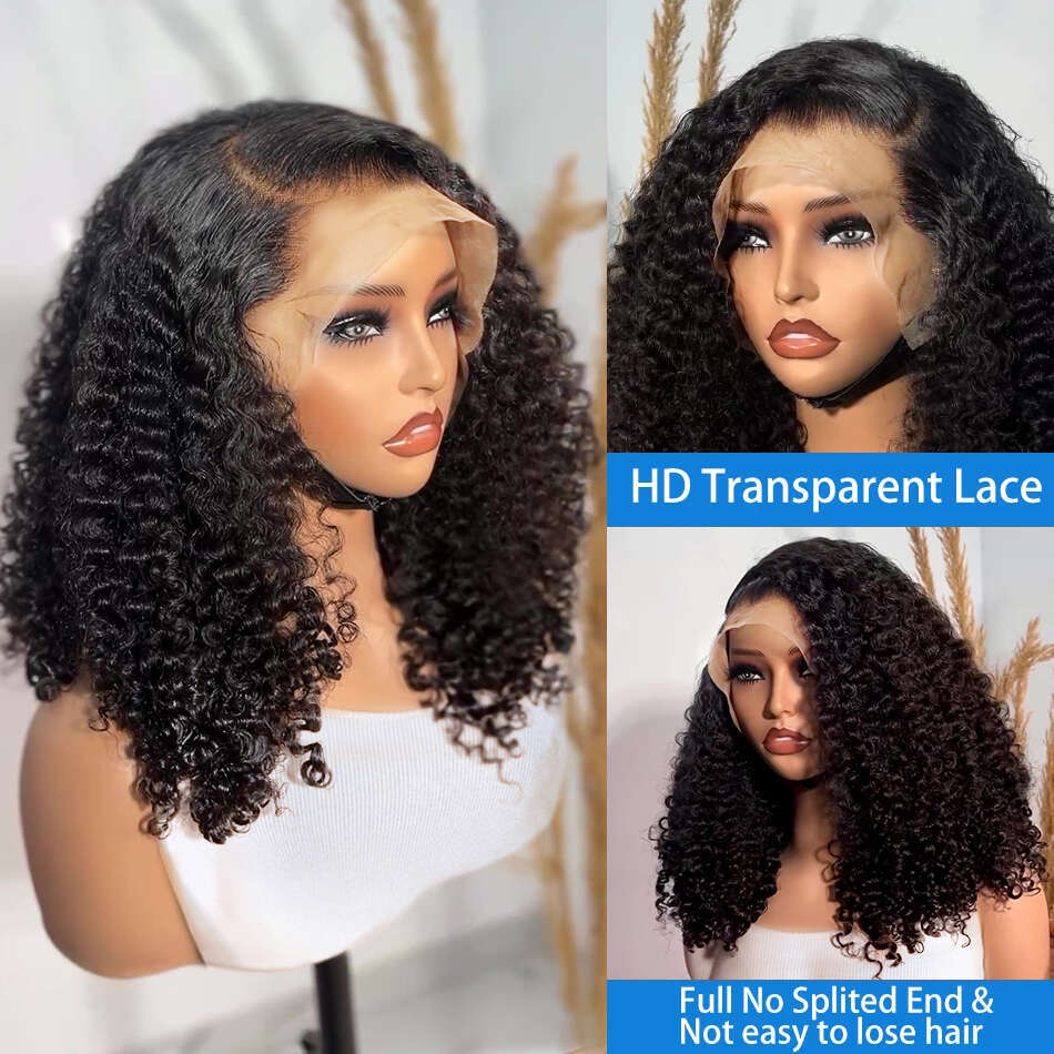 Xcurly Curly Short Bob Human Hair Wigs x X HD Lace Frontal Wig Brazilian Deep Wave Closure For Women Pre Plucked