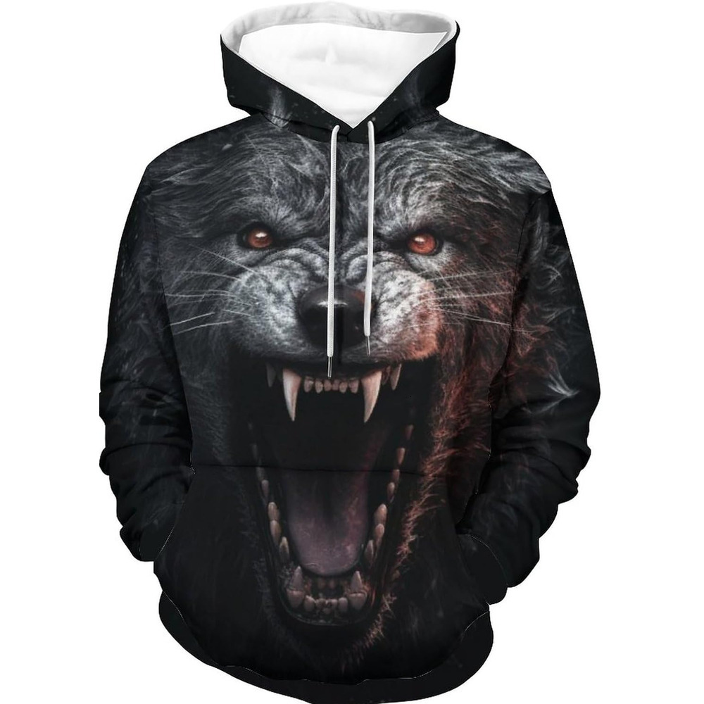Hoodie for Mens Womens Mens Wolf 3D Print Hoodie Novelty Graphic Sweatshirt Pullover Hoodie Graphic Hoodies sweatshirt Pullover Long Sleeve