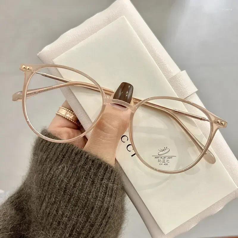 Sunglasses Round Myopia Glasses Blue Light Blocking Eyeglasses Women Men Prescription Near Sight Diopter 0