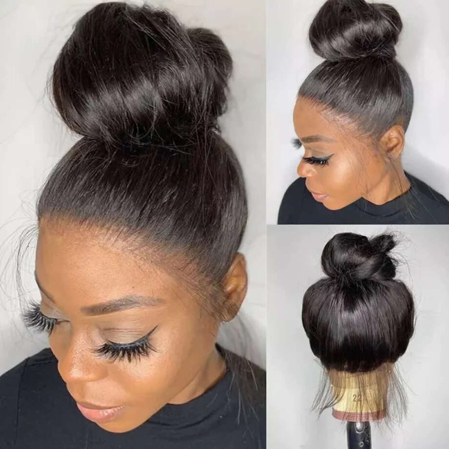 Full Lace Human Hair Wig Bone Straight x Front Transparent Frontal Wigs For Women Closure