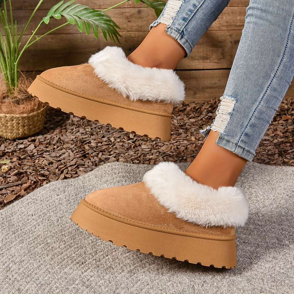 Cozy Fluffy Snow Women Soft Plush ed, Non-Slip Platform Sole, Warm Winter Boots with Comfortable Fit Stylish Design - Perfect for Cold Weather and Out