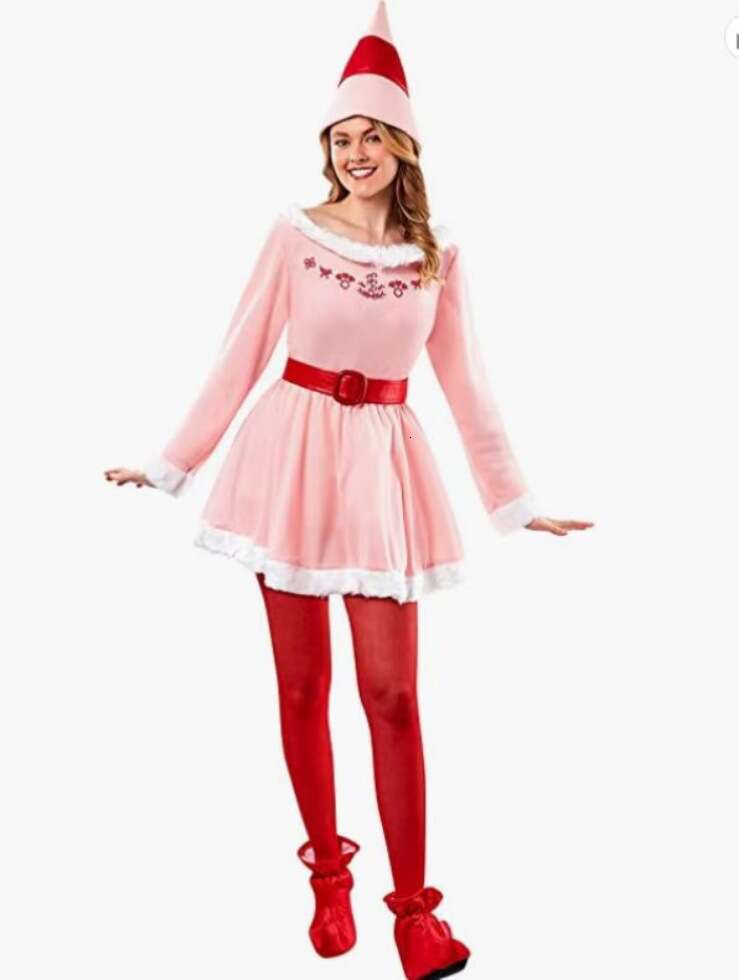 shanshi christmas clothing outfit short skirt fluffy ball adult women's Christmas outfit set DS elf role-playing party