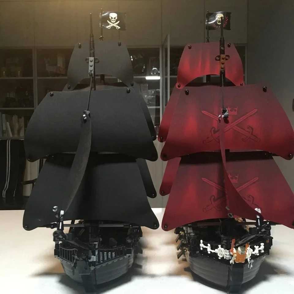 Classic Pirate Ship Building Blocks Black Pearl Annie Revenge Pirate Ship Assembly Building Blocks Model Toys GiftsC241028