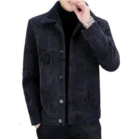 2024 new designer men's winter jacket with plush thick jacket for autumn and winter warmth, new clothes for men's wool short jacket