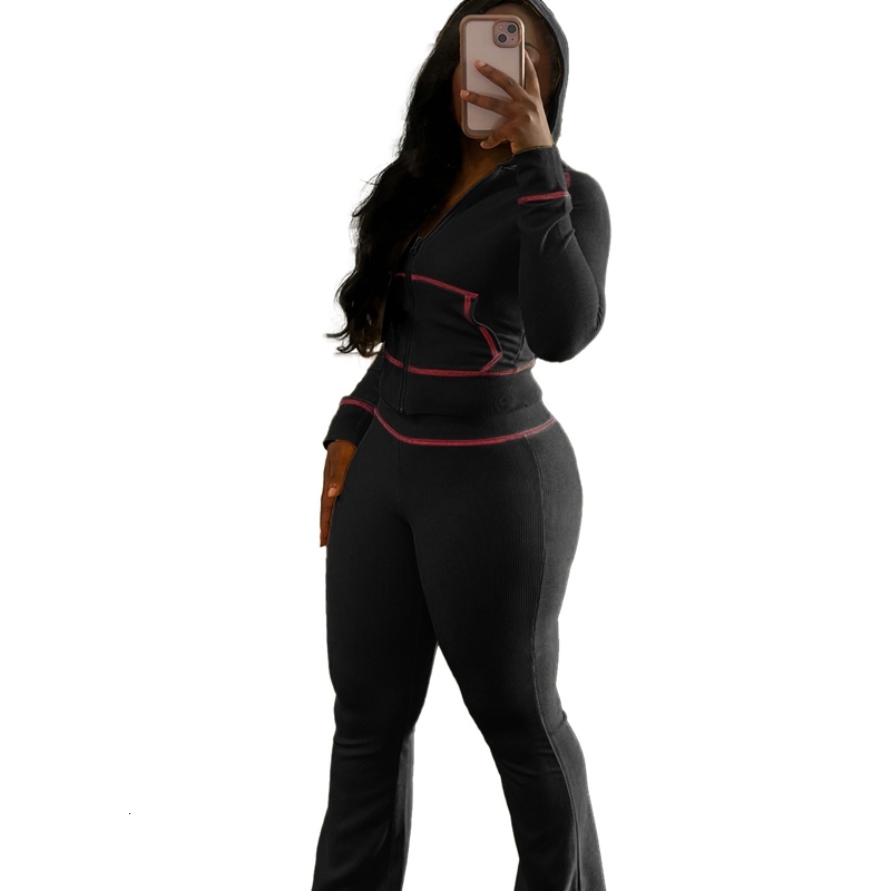 Womens Tracksuits Two Pieces Set Designer 2024 New Fashion Waffle Texture Fabric Shoulder Cuff Cap Micro Horn Casual Set 7 Colours