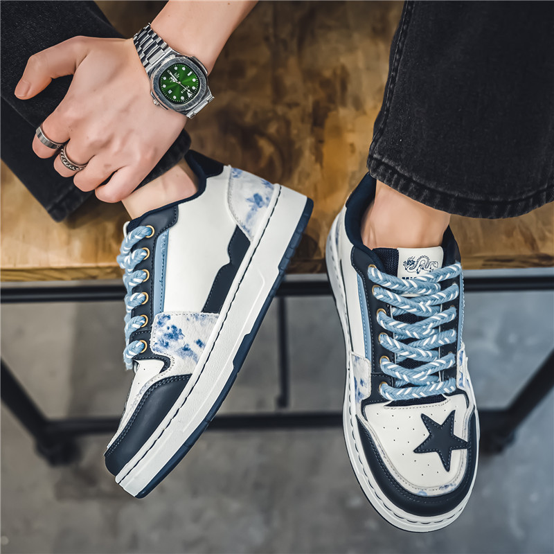 2024 Autumn New Men's the Year of the Loong Leather Embossed Dragon Plate Shoes Youth Student Fashion Shoes Sports Men's Shoes dh5727163