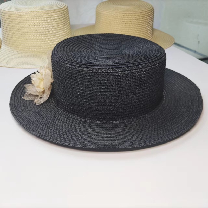 Flat sunshade straw Women's hat, beach for vacation and leisure hat