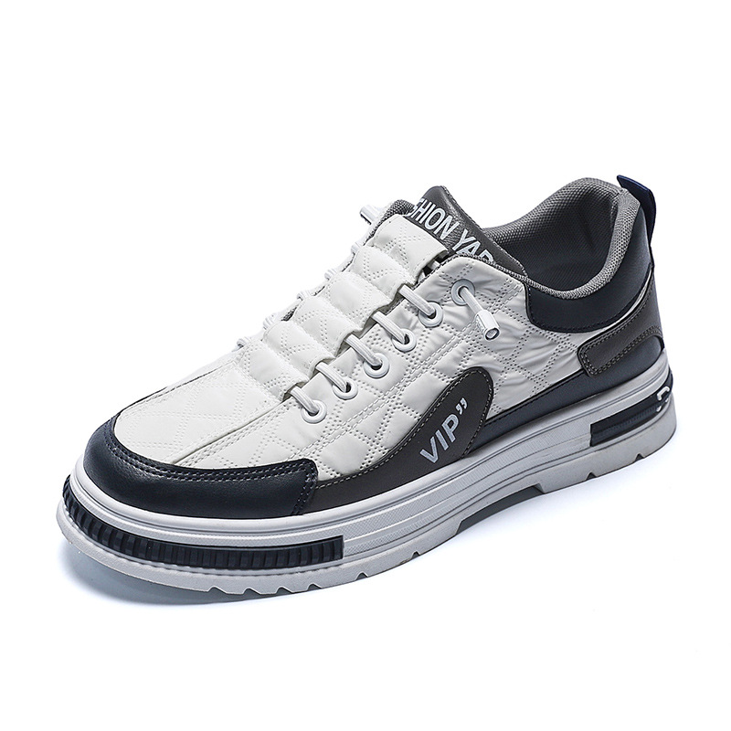 2024 Autumn/Winter New Men's Low Top Skateboarding Shoes Thick Bottom Workwear Leather Surface Sports and Leisure Shoes Versatile Men's Shoe