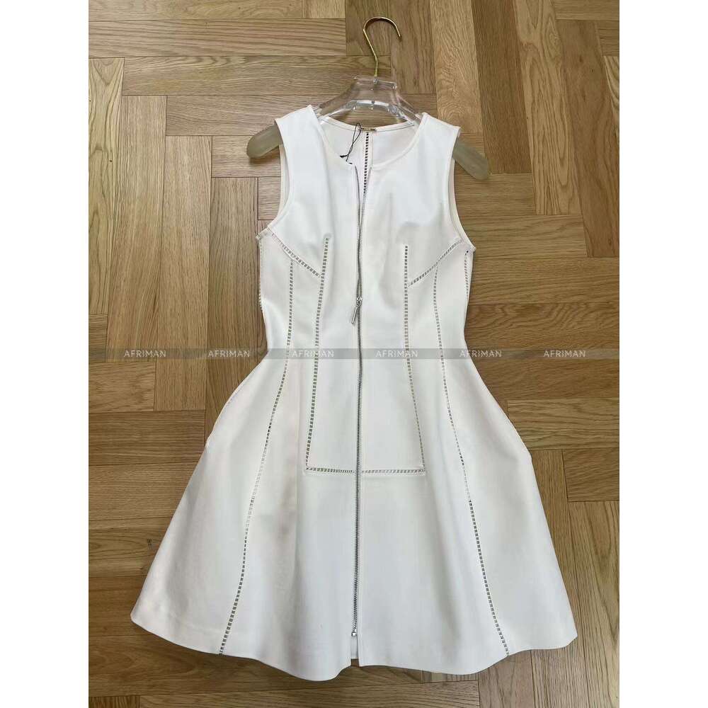 Women Slim Burned Wer Hollow Out Embroidery Sleeveless Vest Mini Dress