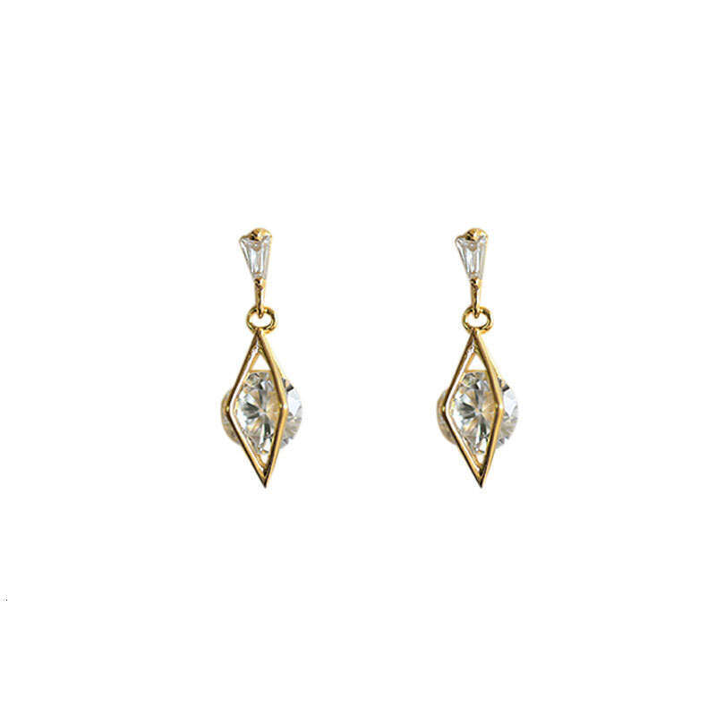 Sterg Sier Korean Dia Hollow Stud Earrings Women Crystal Tassels Light Sexy Party Jewelry Gift