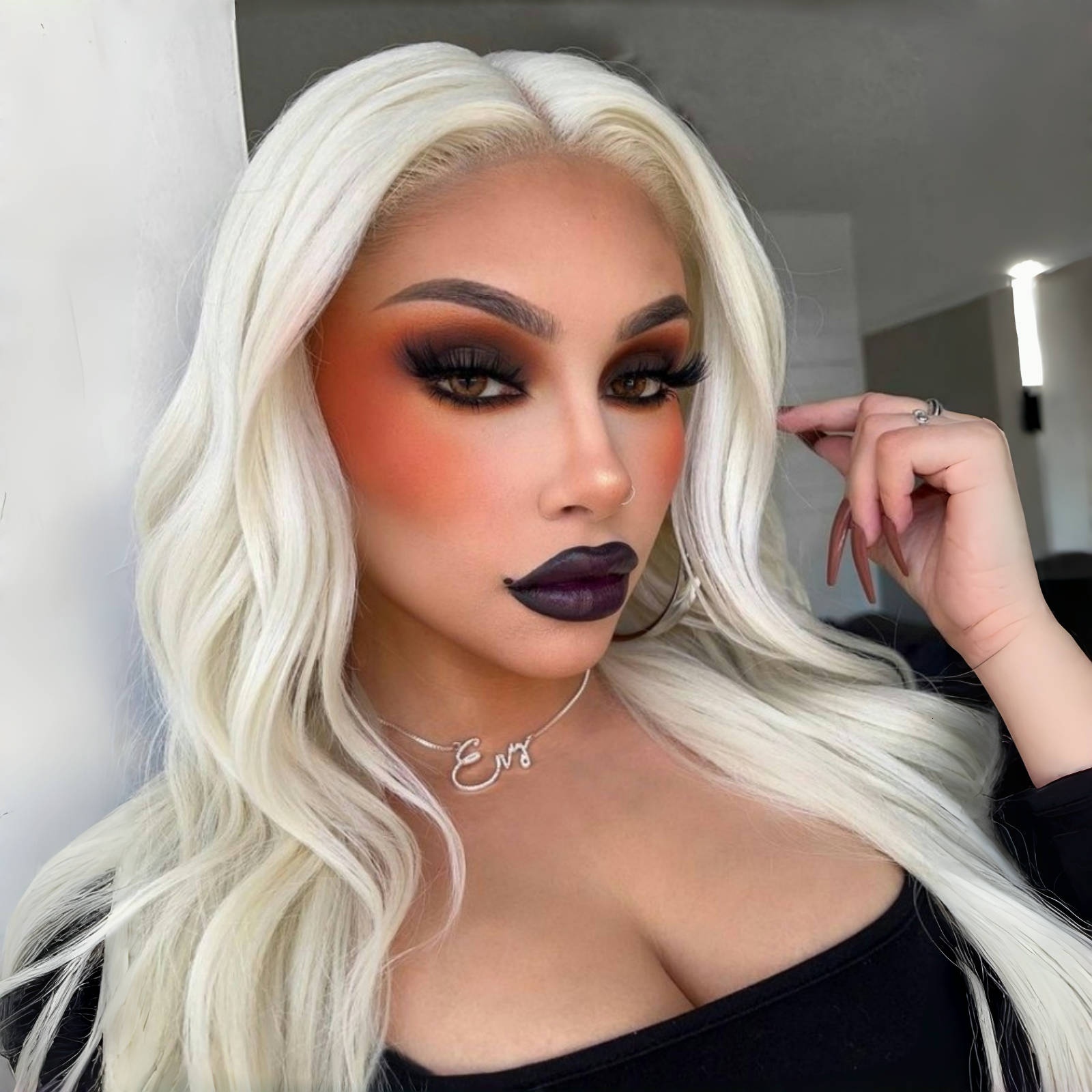 RDY Platinum Blonde Loose Wave Synthetic Lace Front Wig Glueless Sier White Natural Wavy Hair Frontal Wigs for Women Daily Use