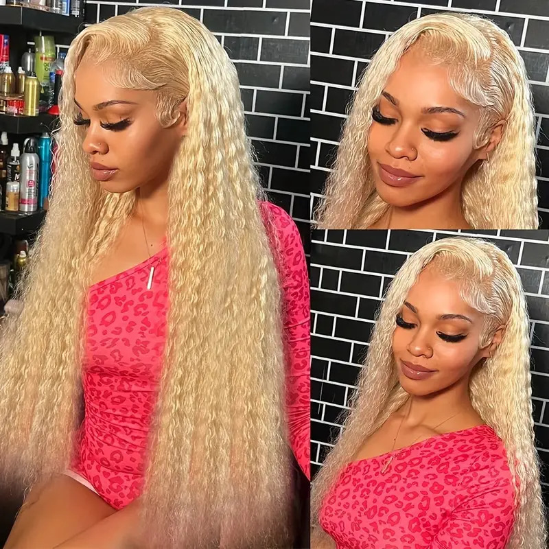 Frontal Wig 13x6 13x4 Hd Lace Front Curly Brazilian 613 Blonde Deep Wave Human Hair Wigs for Women