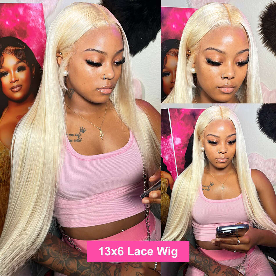 Rosabeauty x hd Lace Frontal Wig Honey Blonde Bone Straight Human Hair Wigs Brazilian Color Front For Women