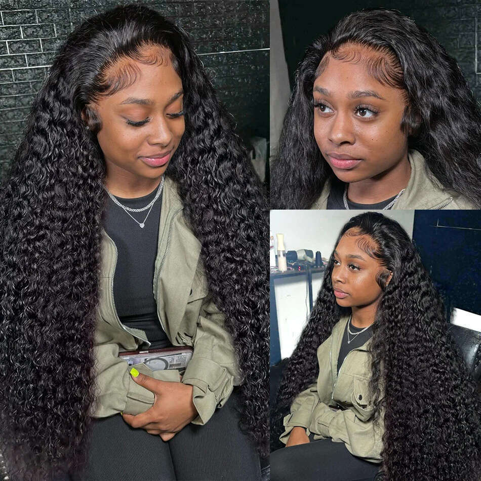 Density x Deep Wave Wig Brazilian Hair Hd Lace Front Curly Frontal Human Wigs For Black Women