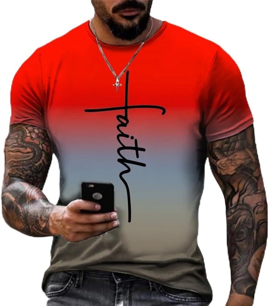 Mens T shirt Jesus Men's Fashion Jesus Cross Print Faith T-Shirt Casual Funny Jesus Saved My Life Shirt Short Sleeve Tee tee Casual tops summer c
