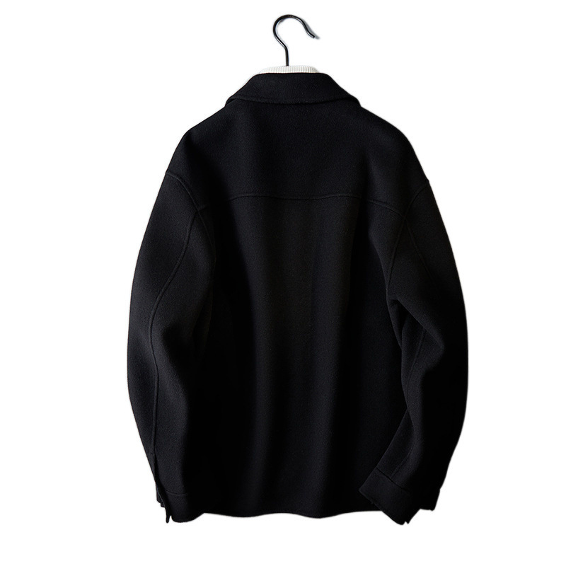 2024 new designer men's high-end cashmere jacket 2024 spring and autumn new double-sided short casual wool coat