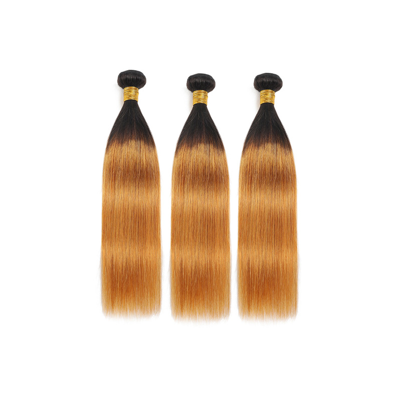 Brazilian 100% Human Hair Extensions Silky Straight 1B/4/27 P4/27 1B/30 1B/27 2# 4# 27# Double Wefts 3 Bundles 30inch