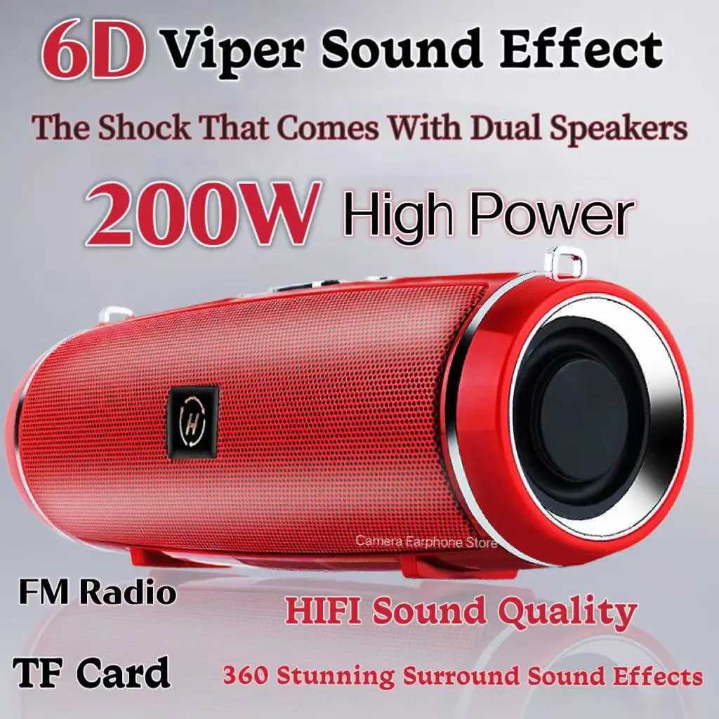 Loudspeaker box Portable Wireless Speaker IPX7 Waterproof Outdoor HIFI Pillar Speaker Subwoofer Stereo Speaker FM Radio TF Boom Box Z241028
