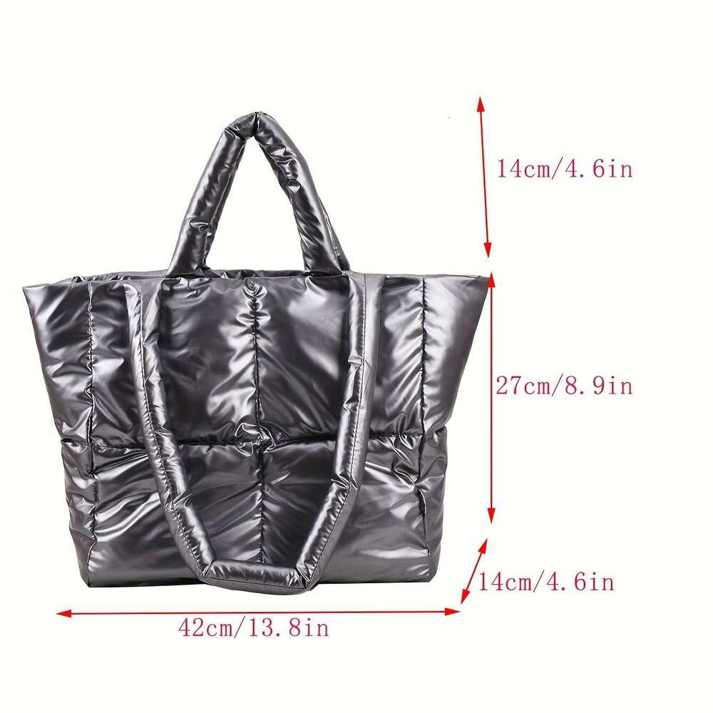 Puffer Large Capacity Tote Stylish Soft Quilted Hand Bag, Women's Fashion Ever Day Shoulder Bag & Purse - view 6