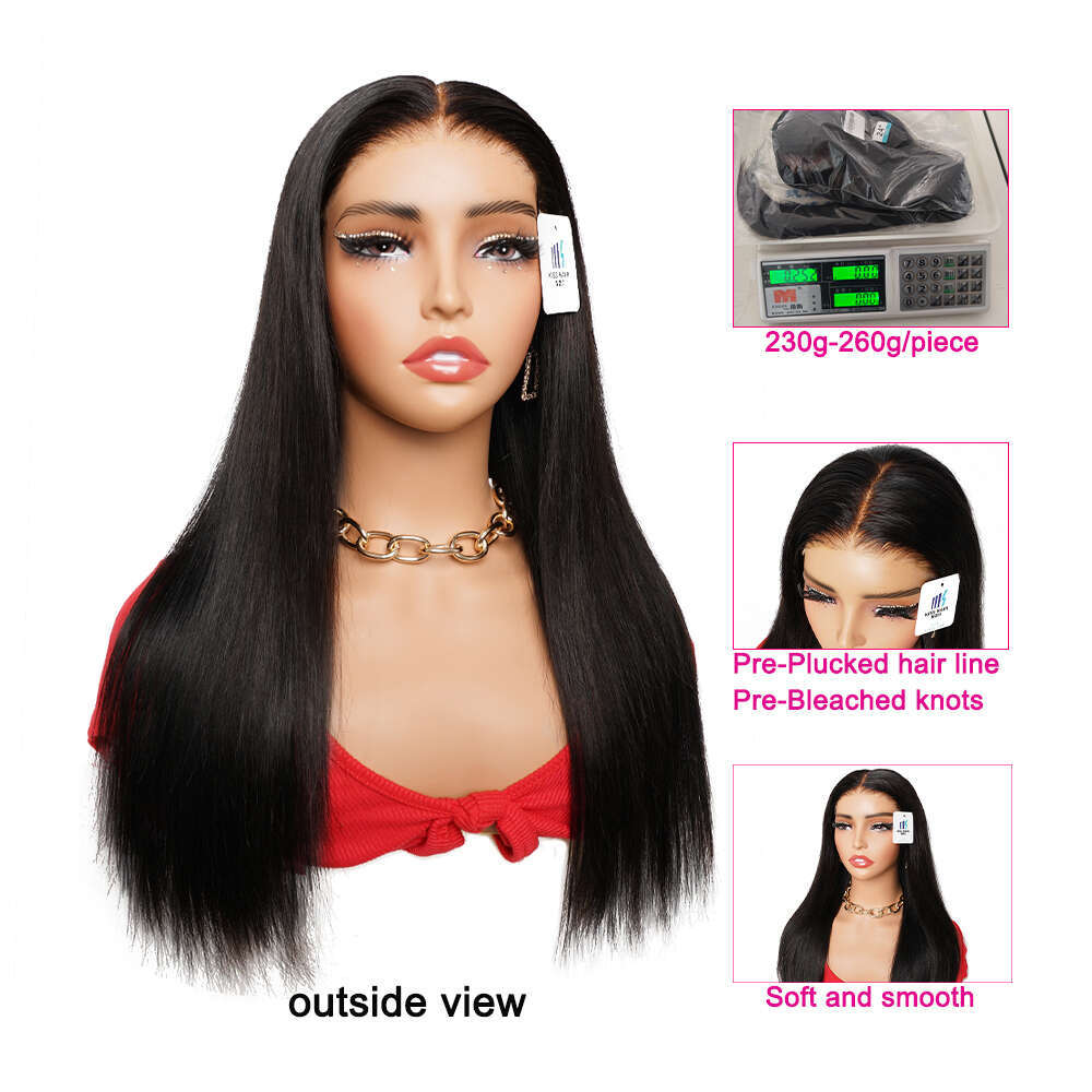 Bleached Knots Lace Front Wig Pre plucked Glueless Wigs Ready to Wear inch Remy Brazilian Human Hair without Glue