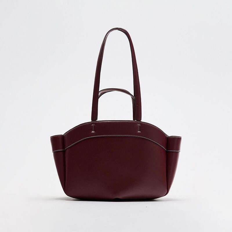 Women Tote Underarm Pouch Large Capacity Pu Leather Shoulder Retro Crossbody Bag Casual Portable Bucket Bags Handbag